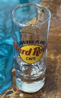 Hard Rock Cafe Double Shot Glass Save The Planet - Honolulu